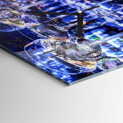 Square wall clock Glasses