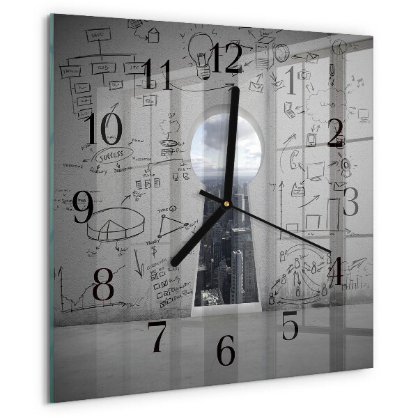 Square wall clock Keyhole