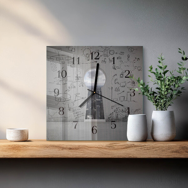 Square wall clock Keyhole
