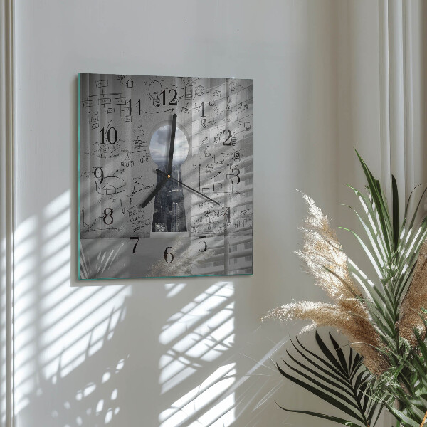 Square wall clock Keyhole