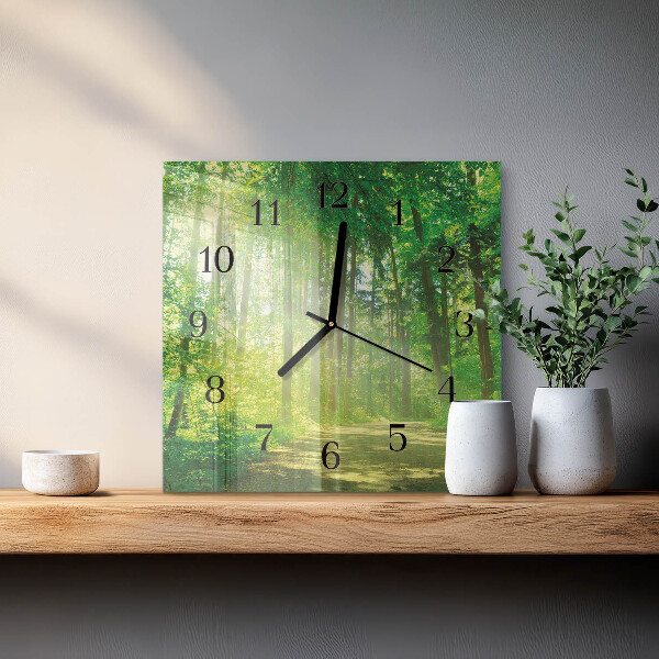Square wall clock Forest Nature