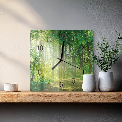 Square wall clock Forest Nature