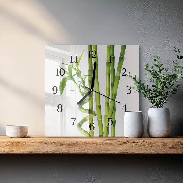 Square wall clock Bamboo