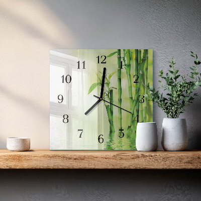Square wall clock Bamboo