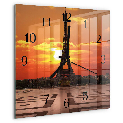 Square wall clock Eiffel Tower
