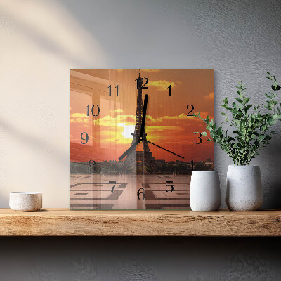 Square wall clock Eiffel Tower