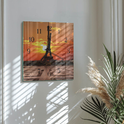 Square wall clock Eiffel Tower