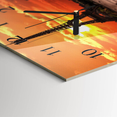 Square wall clock Eiffel Tower