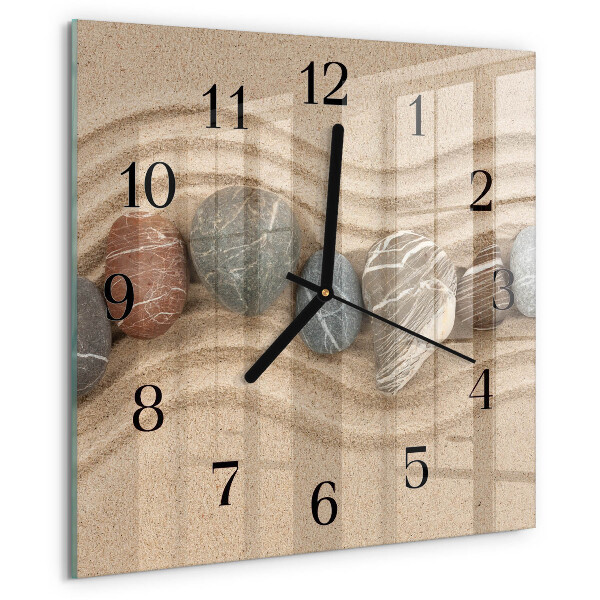Square wall clock Stones Sand