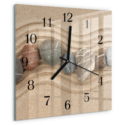 Square wall clock Stones Sand
