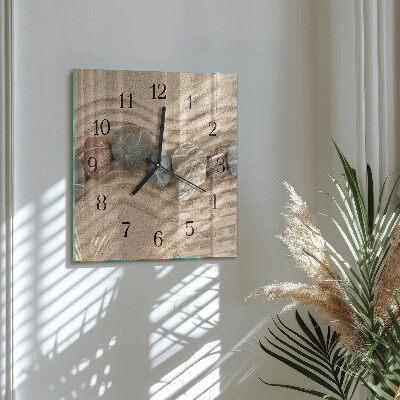 Square wall clock Stones Sand
