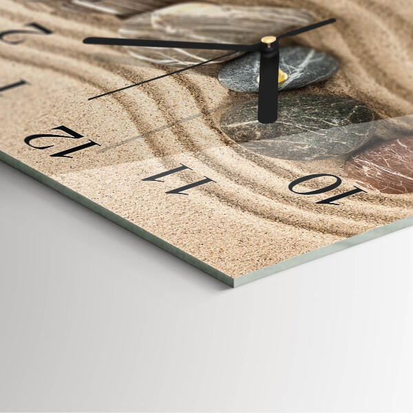 Square wall clock Stones Sand