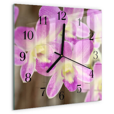 Square wall clock Flowers