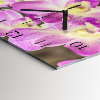 Square wall clock Flowers