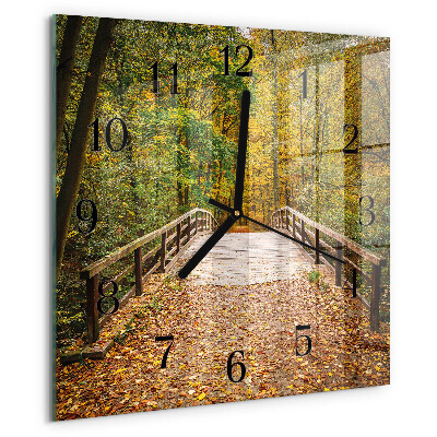 Square wall clock Forest Bridge