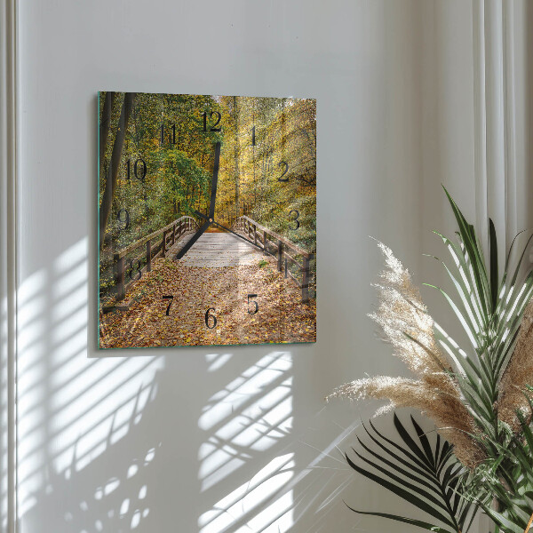 Square wall clock Forest Bridge