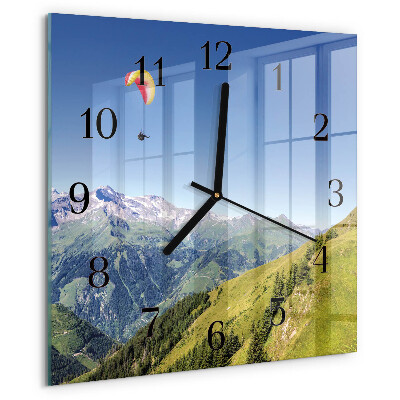 Square wall clock Mountains