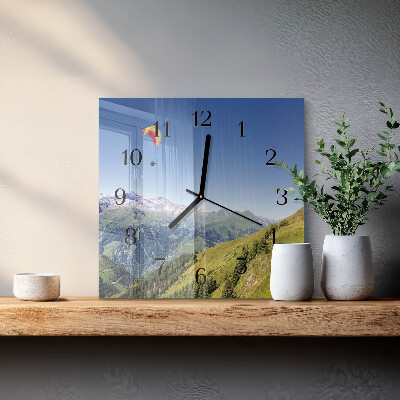 Square wall clock Mountains