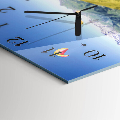 Square wall clock Mountains