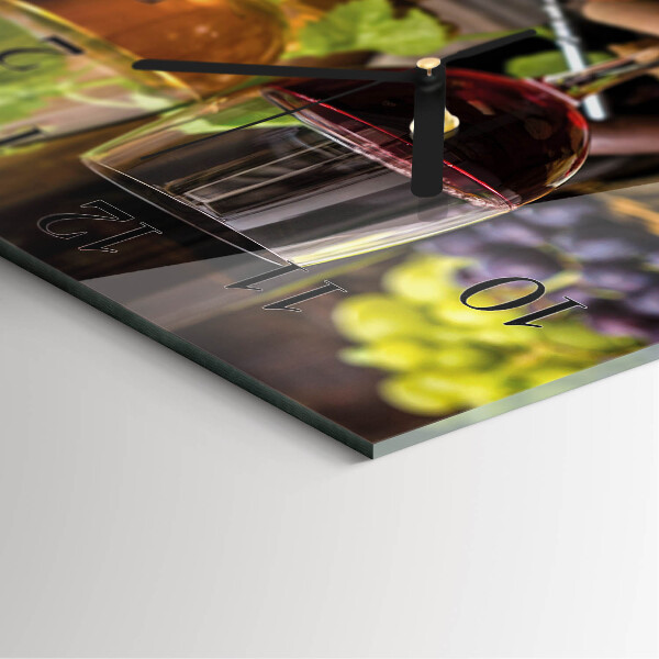 Square wall clock Glasses of Wine