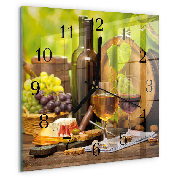 Square wall clock Grapes for Wine