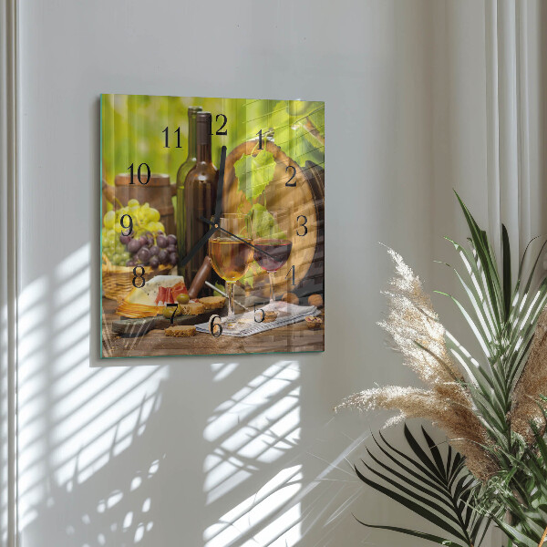Square wall clock Grapes for Wine