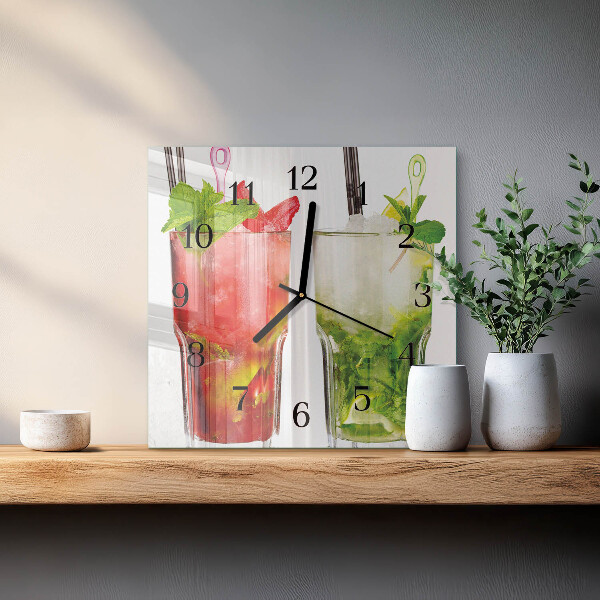 Square wall clock Cocktails