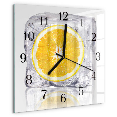 Square wall clock Orange Ice Cream