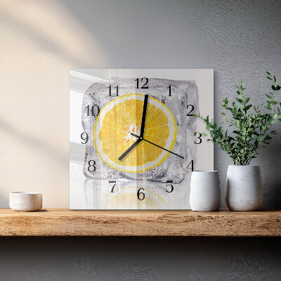 Square wall clock Orange Ice Cream