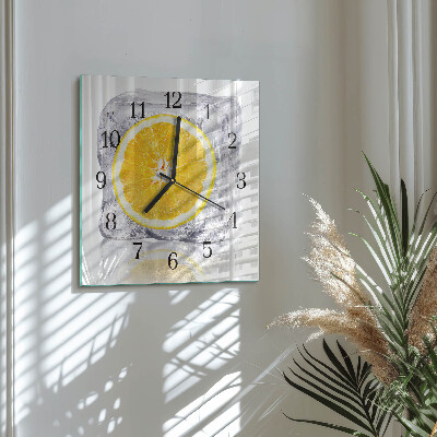 Square wall clock Orange Ice Cream