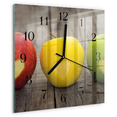 Square wall clock Apples