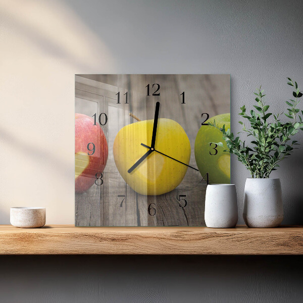 Square wall clock Apples