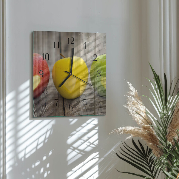 Square wall clock Apples