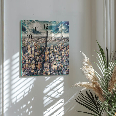 Square wall clock New York