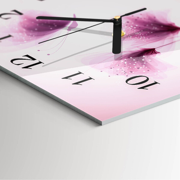 Square wall clock Flowers