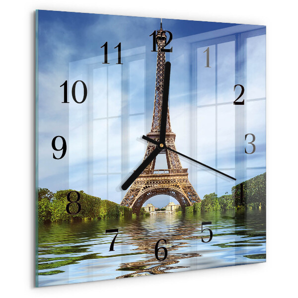 Square wall clock Eiffel Tower