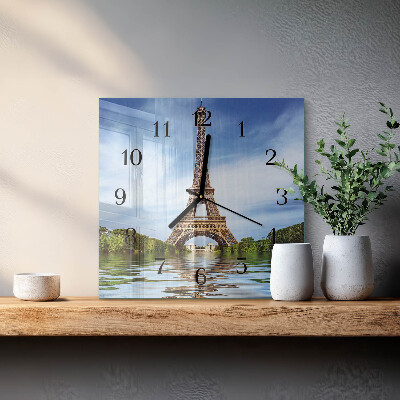 Square wall clock Eiffel Tower