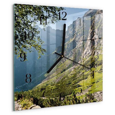 Square wall clock Mountains