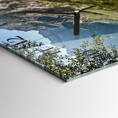 Square wall clock Mountains