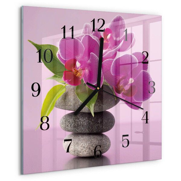 Square wall clock Orchid