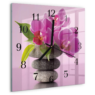 Square wall clock Orchid