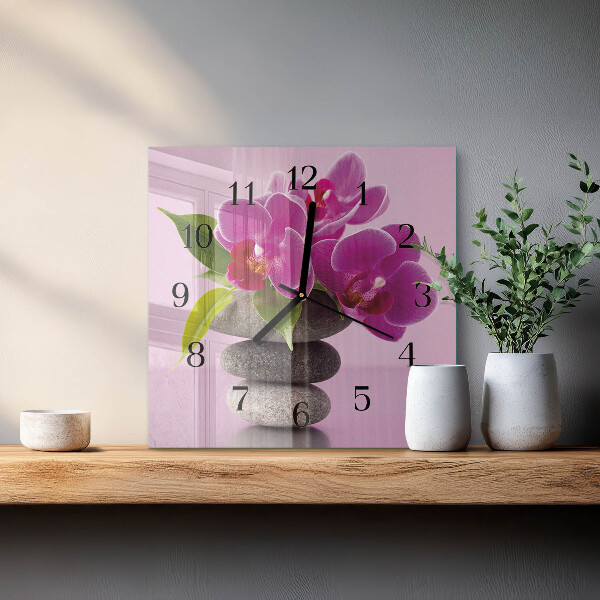 Square wall clock Orchid