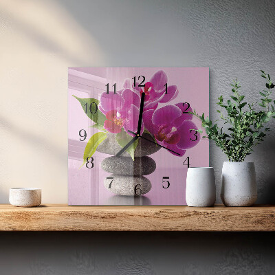 Square wall clock Orchid