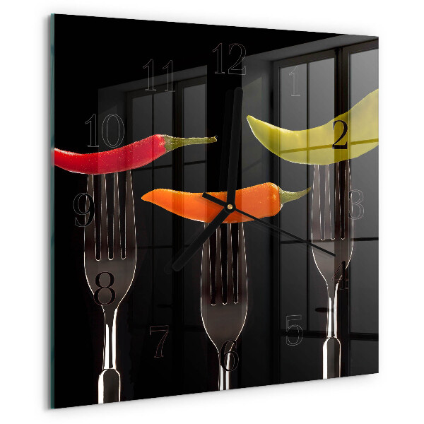 Square wall clock Fork