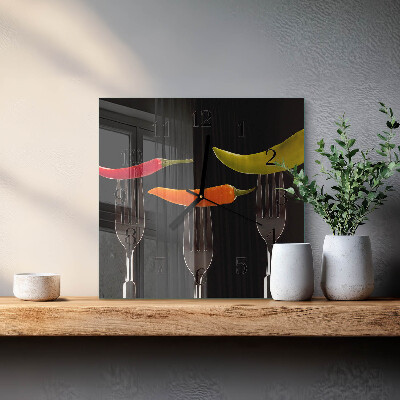 Square wall clock Fork