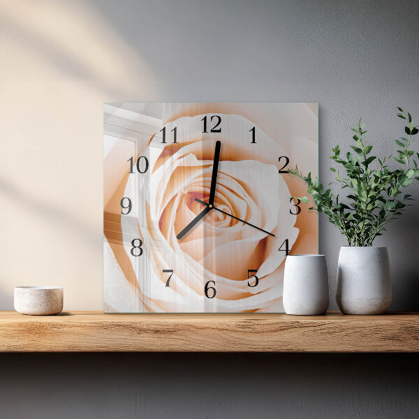 Square wall clock Rose