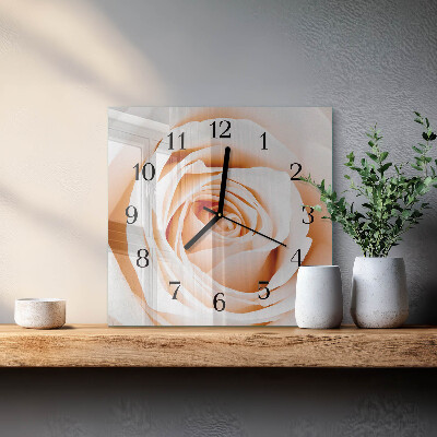 Square wall clock Rose