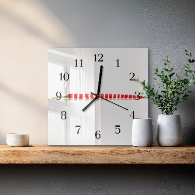 Square wall clock Chili pepper