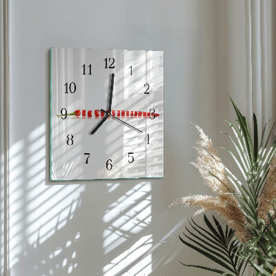 Square wall clock Chili pepper