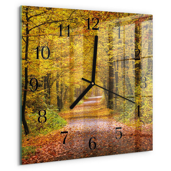 Square wall clock Forest Path